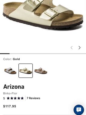 Birkenstock Kids Arizona Sandal in Gold Metallic